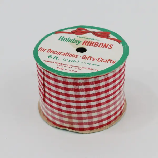 Lot of 3 Vintage Spools Holiday, Tartan & Novelty Ribbon, Asstd. Sizes