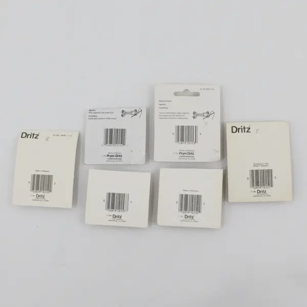Lot of 6 Packs Dritz Hooks & Eyes Sizes 1, 2 & 3 New Nickel Black Steel