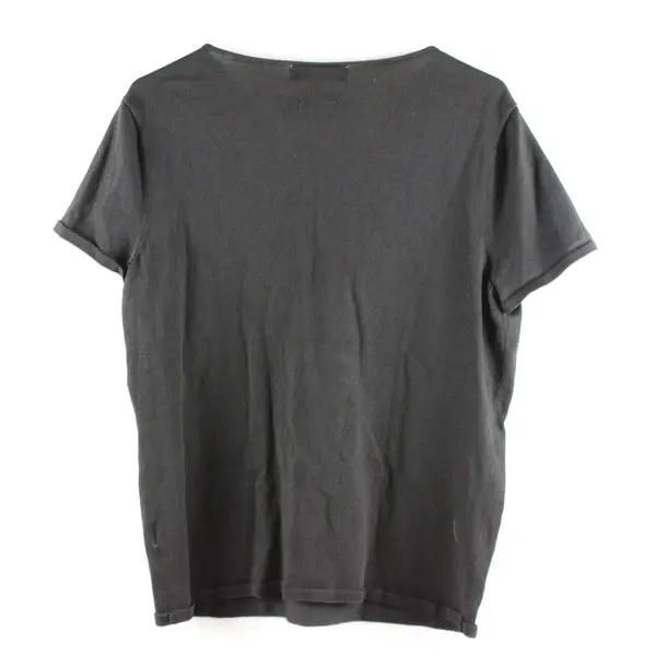 Jones New York Women's XL Black Knit Top Chain Drape Collar