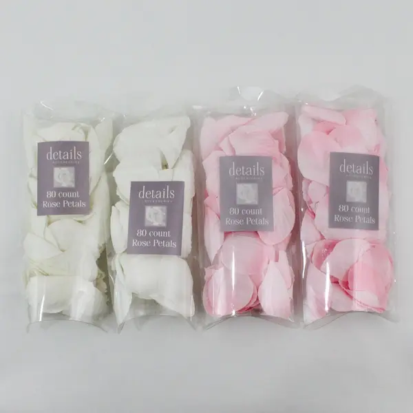 Lot of 4 Packs of Details Accessories Fabric Rose Petals Pink & White, New 