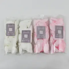 Lot of 4 Packs of Details Accessories Fabric Rose Petals Pink & White, New 