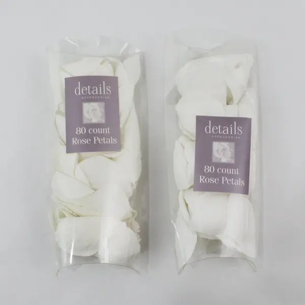 Lot of 4 Packs of Details Accessories Fabric Rose Petals Pink & White, New 