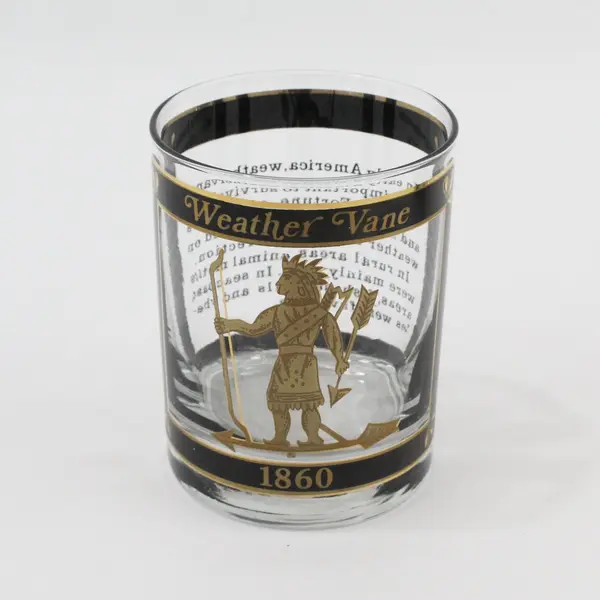 Set of 2 Vintage Georges Briard Weathervane Glass Tumblers, 4" Tall 