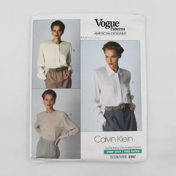 Vogue Sewing Pattern Calvin Klein 2397 Blouse Women's American Designer