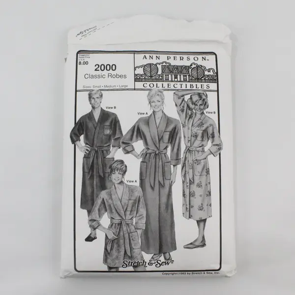 Vintage Stretch&Sew 1993 Ann Person Collectibles Classic Robes #2000 Uncut SML