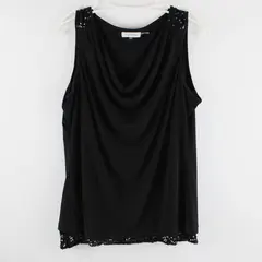 Calvin Klein Women's Large Black Sequin Cowl Neck Tank Top