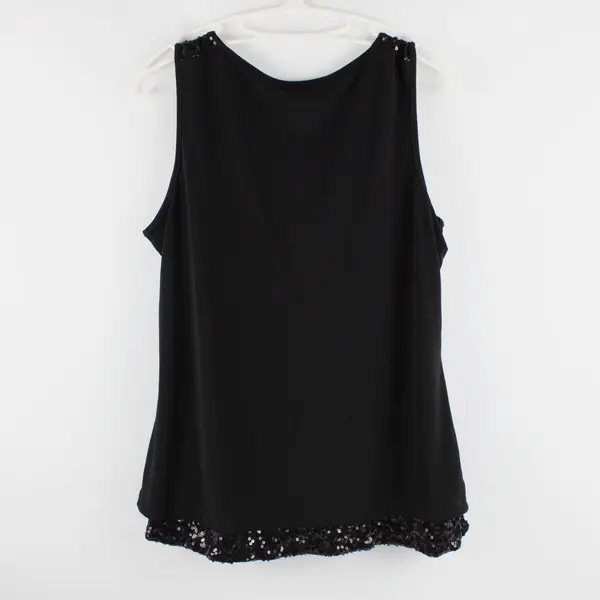 Calvin Klein Women's Large Black Sequin Cowl Neck Tank Top