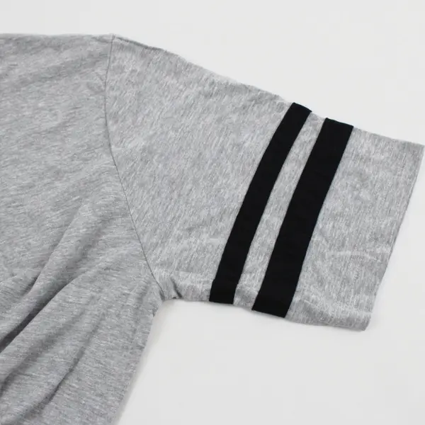 American Apparel Men's Small Gray Black Stripe Jersey T-Shirt