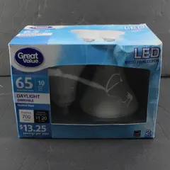 Lot of 2 Great Value LED BR30 65W Eq/10W Actual Daylight Dimmable