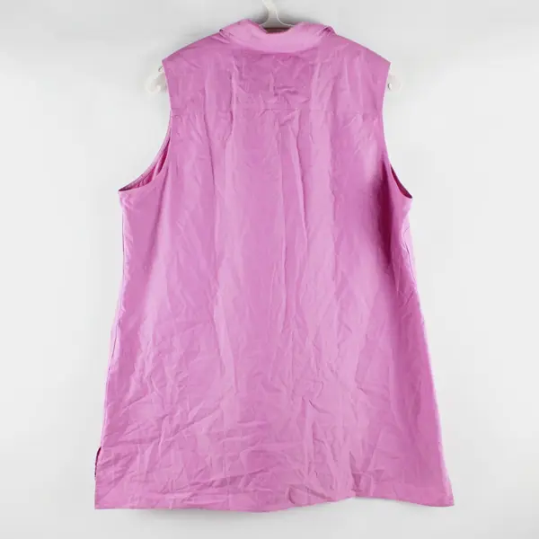 Foxcroft Women's Size 16 Fuchsia Sleeveless Button-Front Collared Shirt