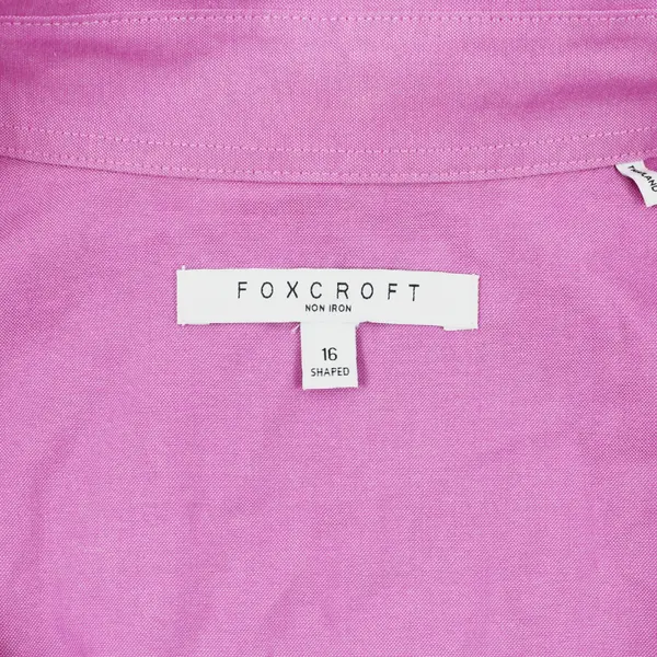 Foxcroft Women's Size 16 Fuchsia Sleeveless Button-Front Collared Shirt
