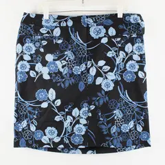 Lane Bryant Women's Size 16 Black Blue Floral Knee-Length Skirt