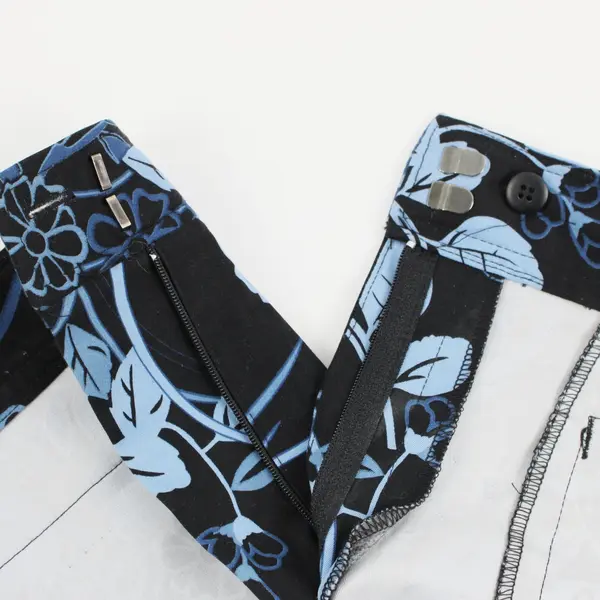 Lane Bryant Women's Size 16 Black Blue Floral Knee-Length Skirt