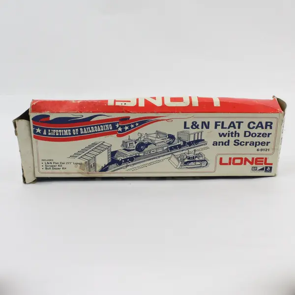 Vintage Lionel L & N Flat Car With Dozer And Scraper 6-9121