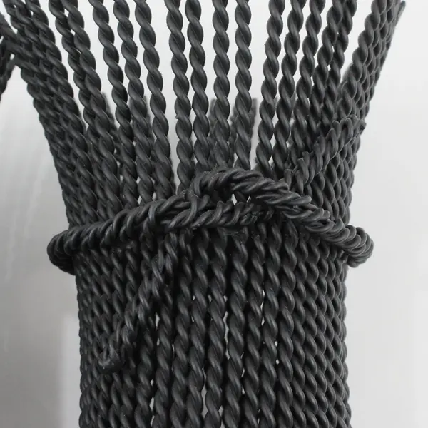 Pair of 9in Black Iron Twisted Wire Taper Candle Holders Rustic Country