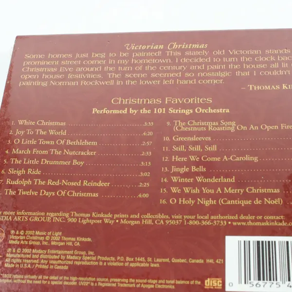 Thomas Kinkade Christmas Favorites 101 Strings Orchestra Victorian Xmas 2002 CD