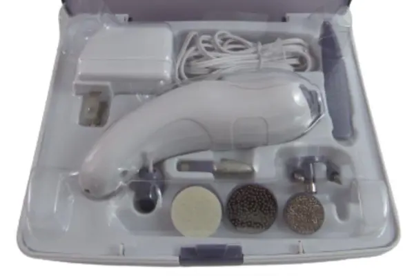 9-Piece Electric Manicure Kit with Drill & Attachments in Purple Case