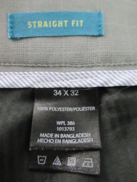 Haggar Men's Grey Plaid Golf Pants 34x32 Straight Fit with Pockets