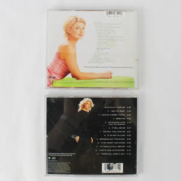 Lot of 2 Vintage Faith Hill CDs Breathe 1999 & Faith 1998 - Pre-Owned