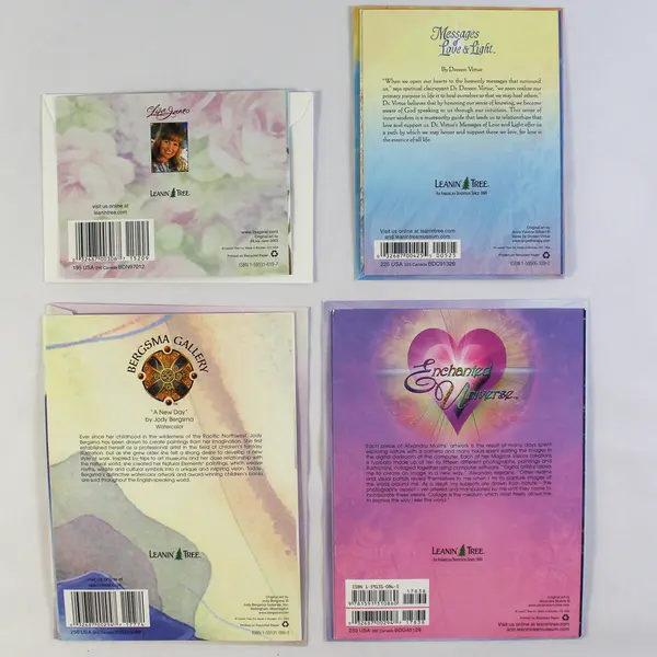 Lot of 4 Leanin' Tree Unused Greeting Cards with Envelopes Enchanted Universe