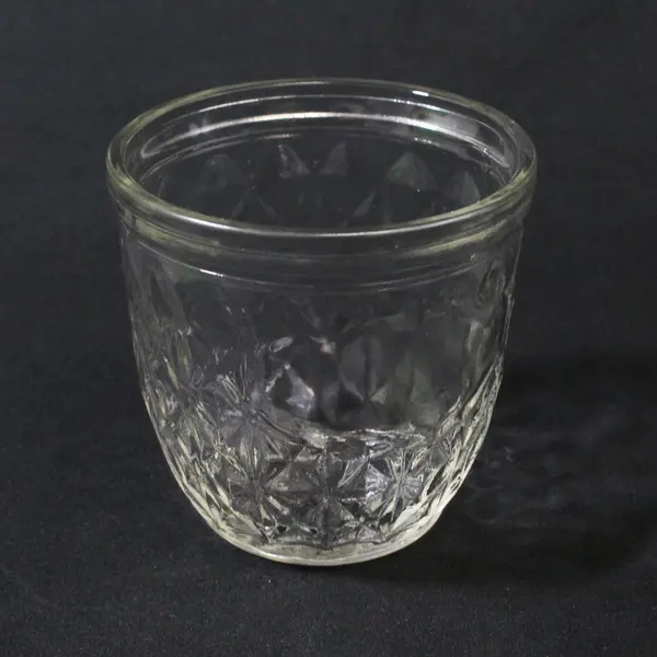Vintage Ball Quilted Crystal Glass Jelly Jars Set of 2 Regular Mouth