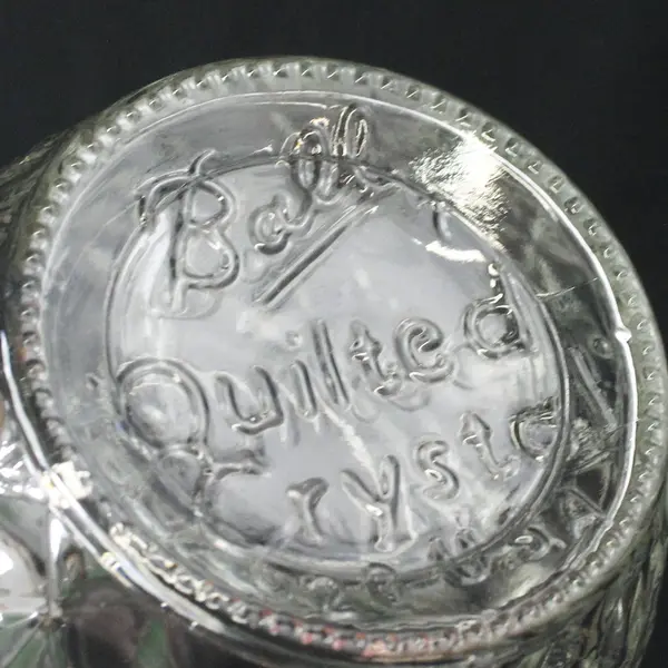 Vintage Ball Quilted Crystal Glass Jelly Jars Set of 2 Regular Mouth