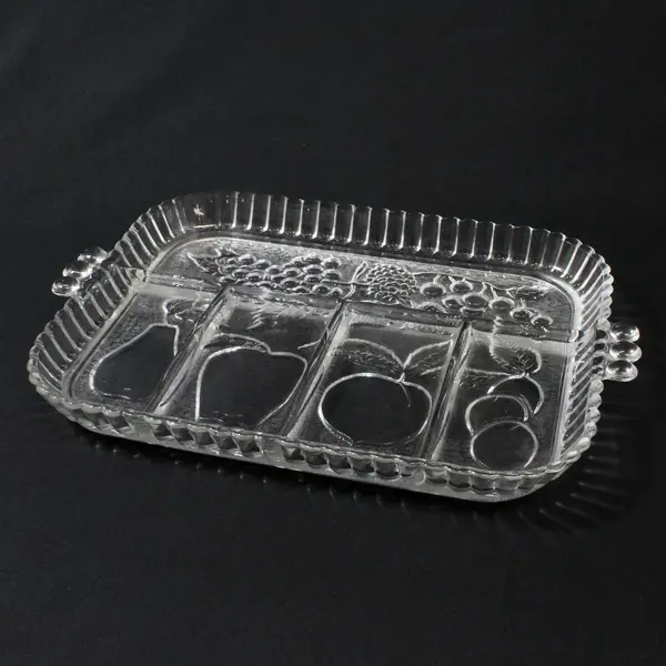 Indiana Glass Vintage 5-Part Divided Clear Glass Fruit Relish Tray