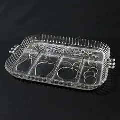 Indiana Glass Vintage 5-Part Divided Clear Glass Fruit Relish Tray
