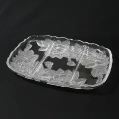 Studio Nova Winter Rose Glass Divided Relish Tray