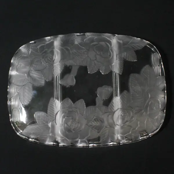 Studio Nova Winter Rose Glass Divided Relish Tray