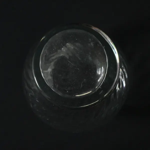 Clear Glass Vase Hourglass Shape Spiral Texture 7 Inch Decorative