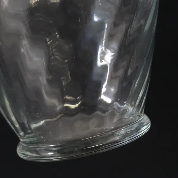 Clear Glass Vase Hourglass Shape Spiral Texture 7 Inch Decorative