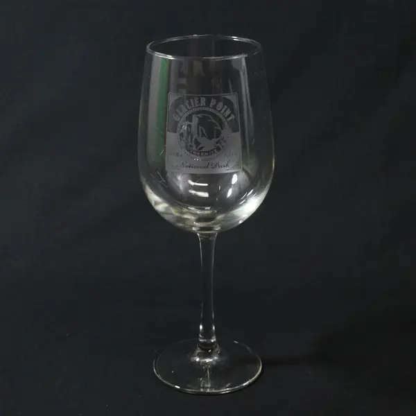 Yosemite National Park Glacier Point Etched Stemmed Crystal Wine Glass