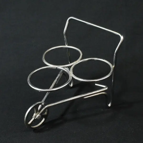 Glass Salt Pepper Sugar Shaker Set Wheelbarrow Holder