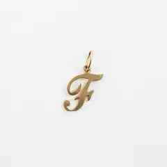 14K Yellow Gold F Initial Pendant 1/2 Inch 0.4g