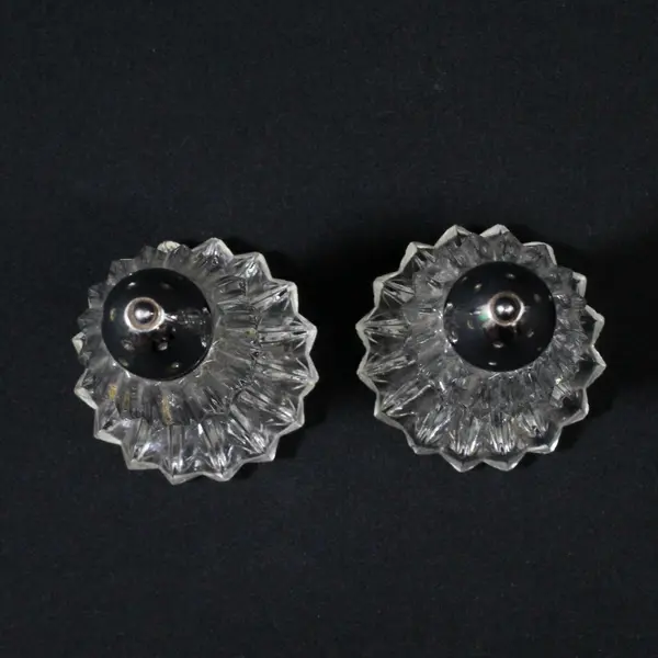 Vintage IRICE Fluted Glass Salt & Pepper Shakers Pair
