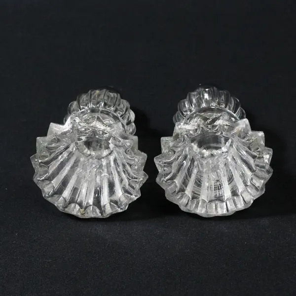 Vintage IRICE Fluted Glass Salt & Pepper Shakers Pair