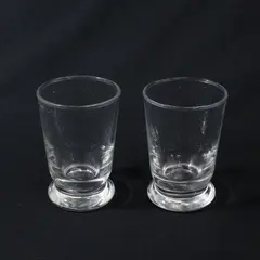 Set of 2 Libbey Clear Weighted Bottom Juice Glasses Pedestal Base
