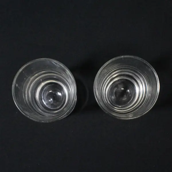 Set of 2 Libbey Clear Weighted Bottom Juice Glasses Pedestal Base