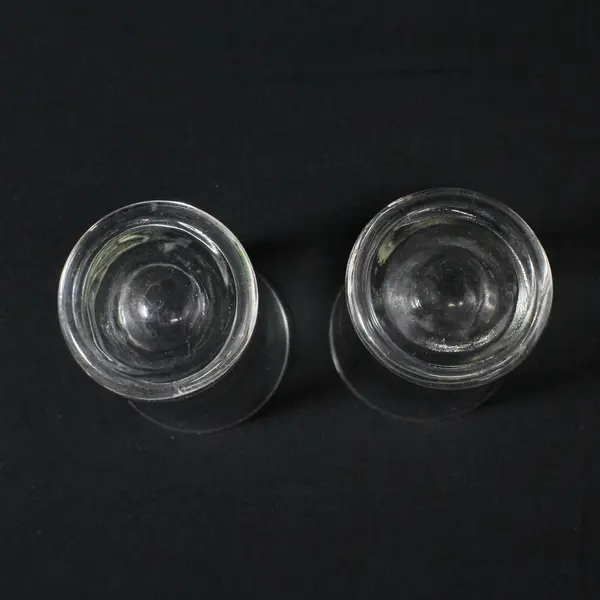 Set of 2 Libbey Clear Weighted Bottom Juice Glasses Pedestal Base