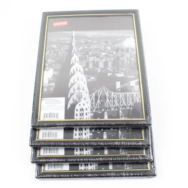 Lot of 4 Staples Black Plastic Single Document Frames