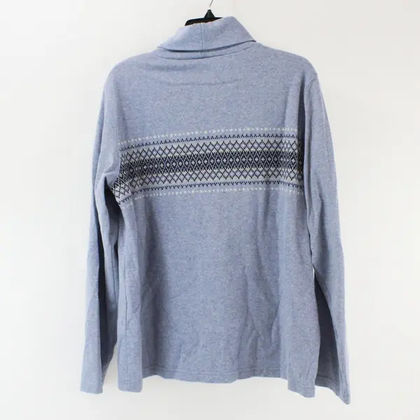 Lands' End Men's Turtleneck Sweater M Light Blue Gray 100% Cotton D-KN1012
