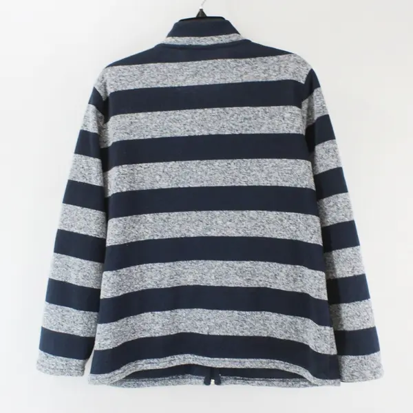 Croft & Barrow Women's XL Blue Gray Striped Zip-Up Jacket