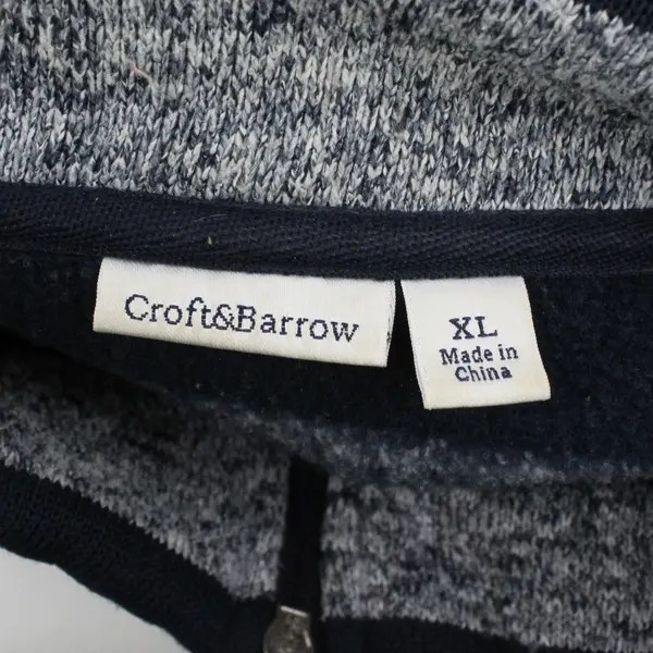 Croft & Barrow Women's XL Blue Gray Striped Zip-Up Jacket