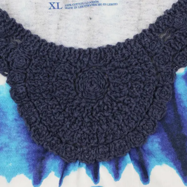 Classic Elements Women's XL Blue White Tie-Dye Top