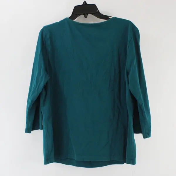 St. John's Bay Women's XL Forest Green 3/4 Sleeve Top