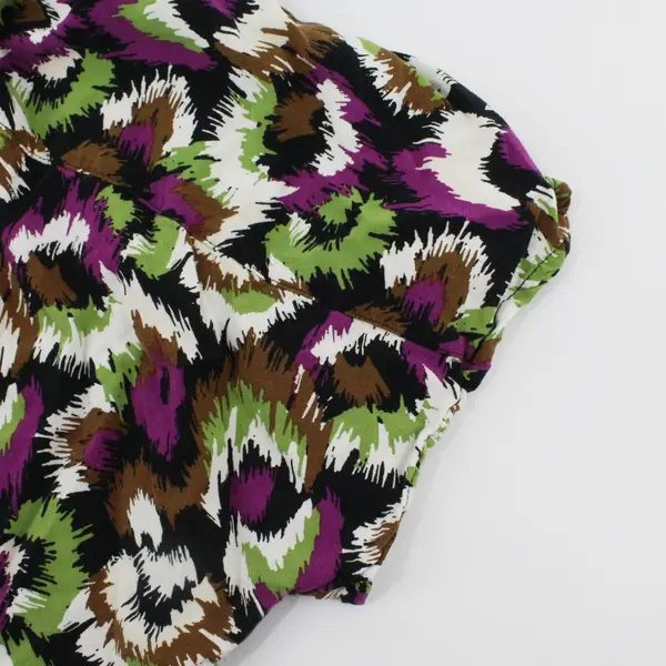 Terra & Sky Women's 2X Multicolor Print Roll Tab 3/4 Sleeve Top