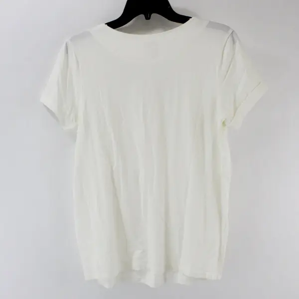 Hanes Women's Large White Ruffled Top Pre-Owned