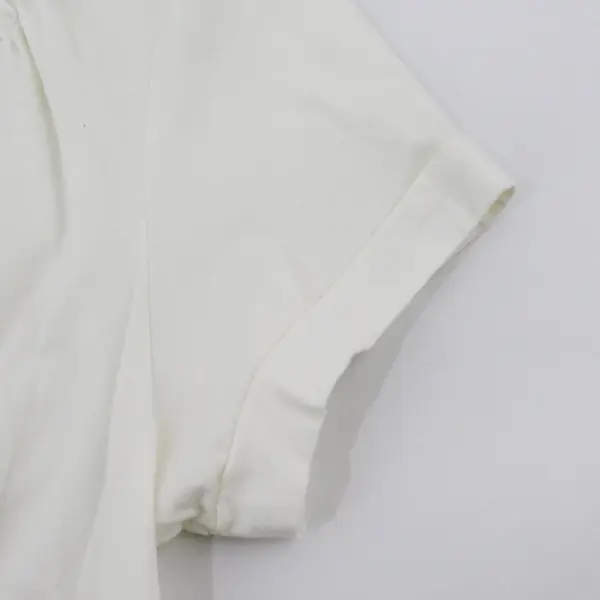 Hanes Women's Large White Ruffled Top Pre-Owned