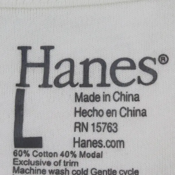 Hanes Women's Large White Ruffled Top Pre-Owned